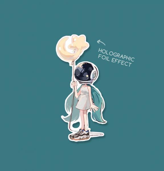 Astronaut Miku (Vocaloid) - Foil Vinyl Sticker picture