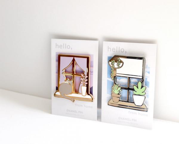 Window Panes Large Hard Enamel Pin picture