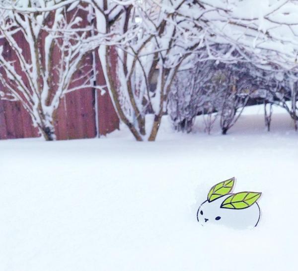 Yuki Usagi Snow Bunny Hard Enamel Pin Eventeny