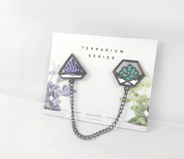 Succulents Dual Transparent Enamel Pin Set