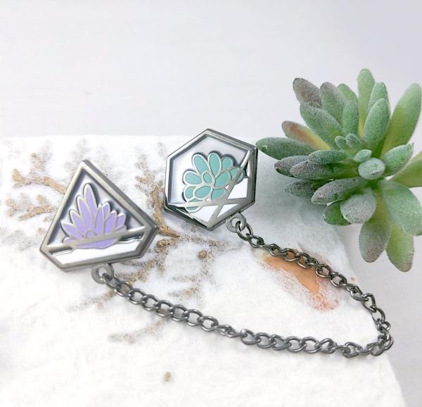 Succulents Dual Transparent Enamel Pin Set picture