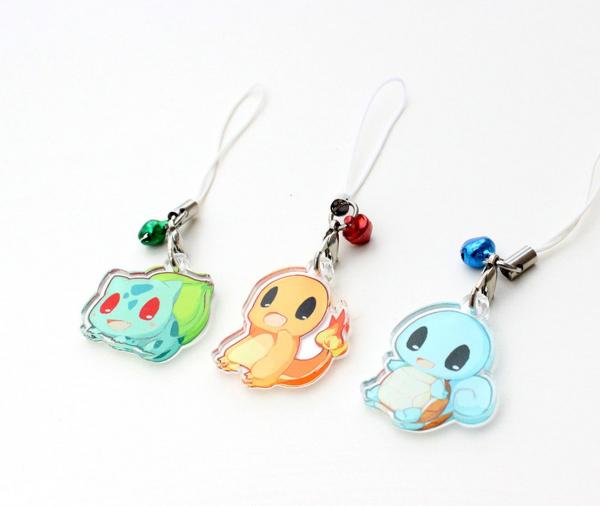 Pokemon Kanto Starters 1" Mini Acrylic Charm