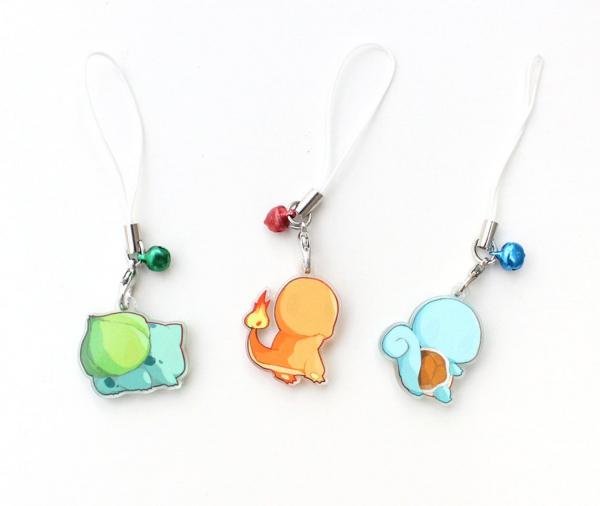 Pokemon Kanto Starters 1" Mini Acrylic Charm picture