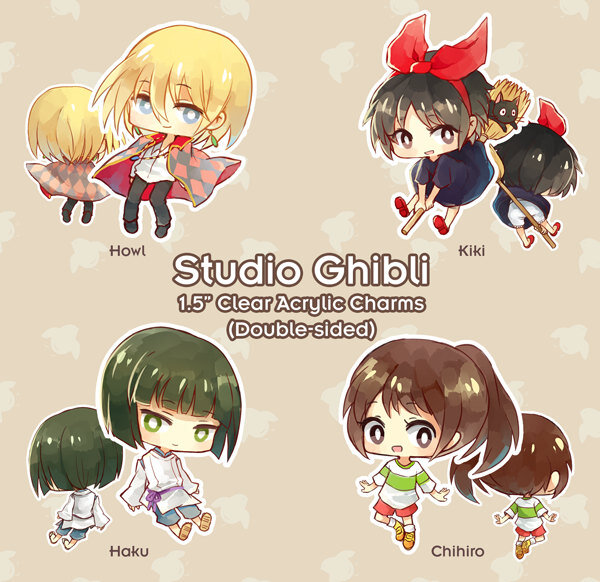 Howl, Kiki, Haku, Chihiro - Studio Ghibli Acrylic Charms picture