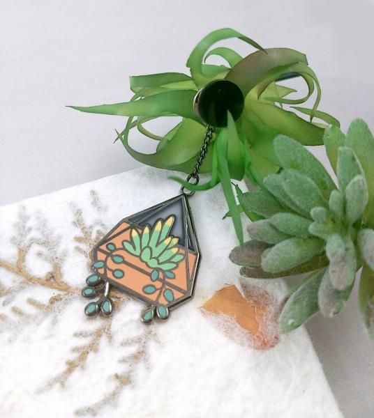 Hanging Planter Transparent Large Hard Enamel Pin picture