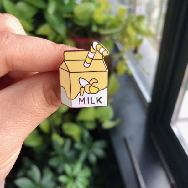 Milk Cartons (Original, Strawberry, Chocolate, Banana, Melon) - Hard Enamel Pin picture