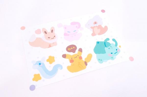 Pokemon 4x6 Kiss Cut Sticker Sheet picture