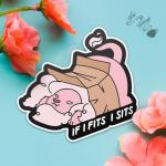 STICKER- "Fits I Sits" Lion