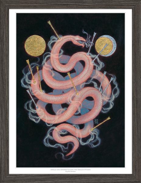 Artemis and Apollo Slaying the Dragon Python Art Print picture