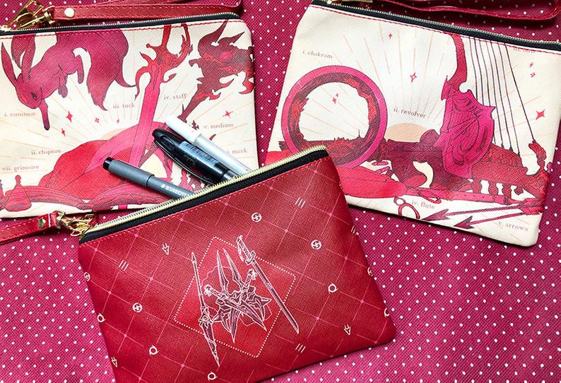 ffxiv role vegan leather zipper pouch picture
