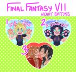 Final Fantasy 7 Heart Buttons!