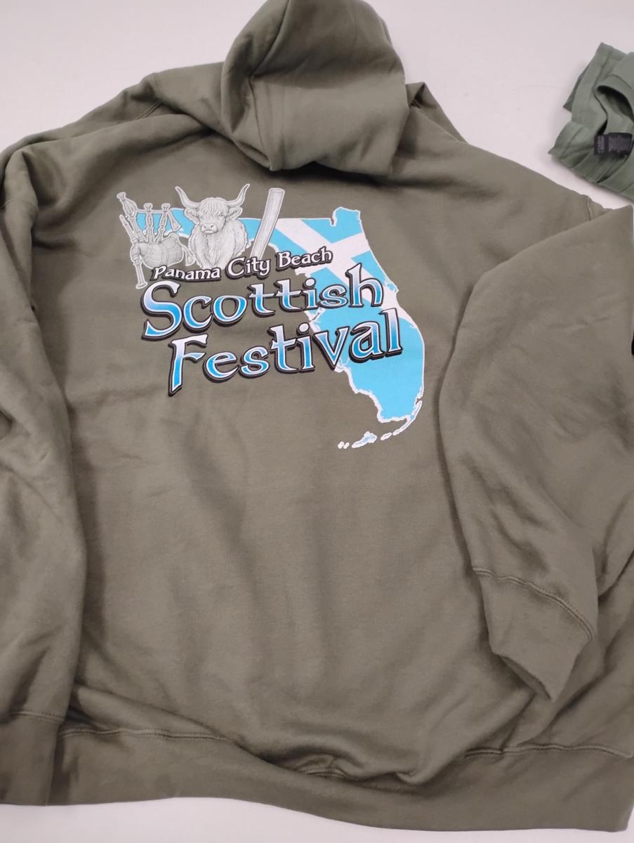 Military Green Hoodie with PCB Scottish Festival Logo picture
