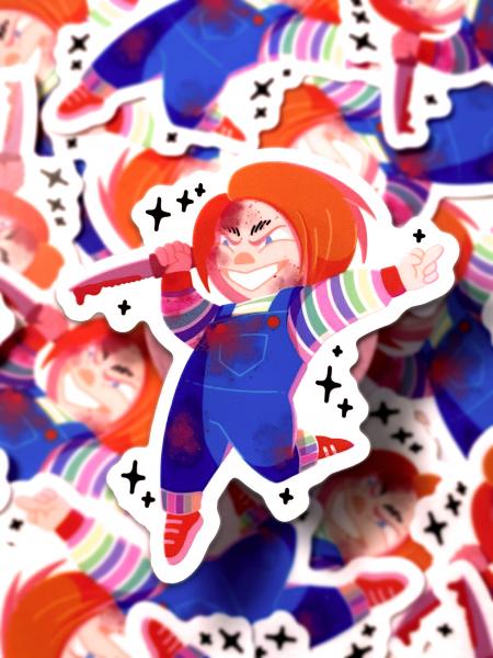 CHUCKY - 3" clear sticker picture