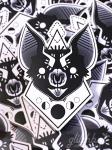 BAT HEAD - 3" clear sticker