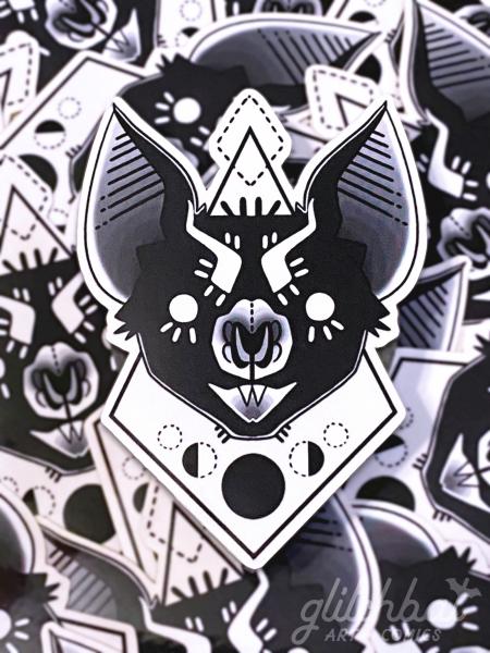 BAT HEAD - 3" clear sticker picture