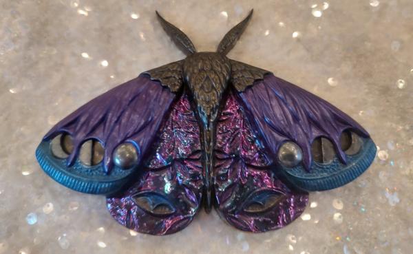 Epoxy resin moth wall art picture