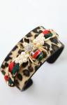 Bee Accented Bracelet w/ wide leopard band