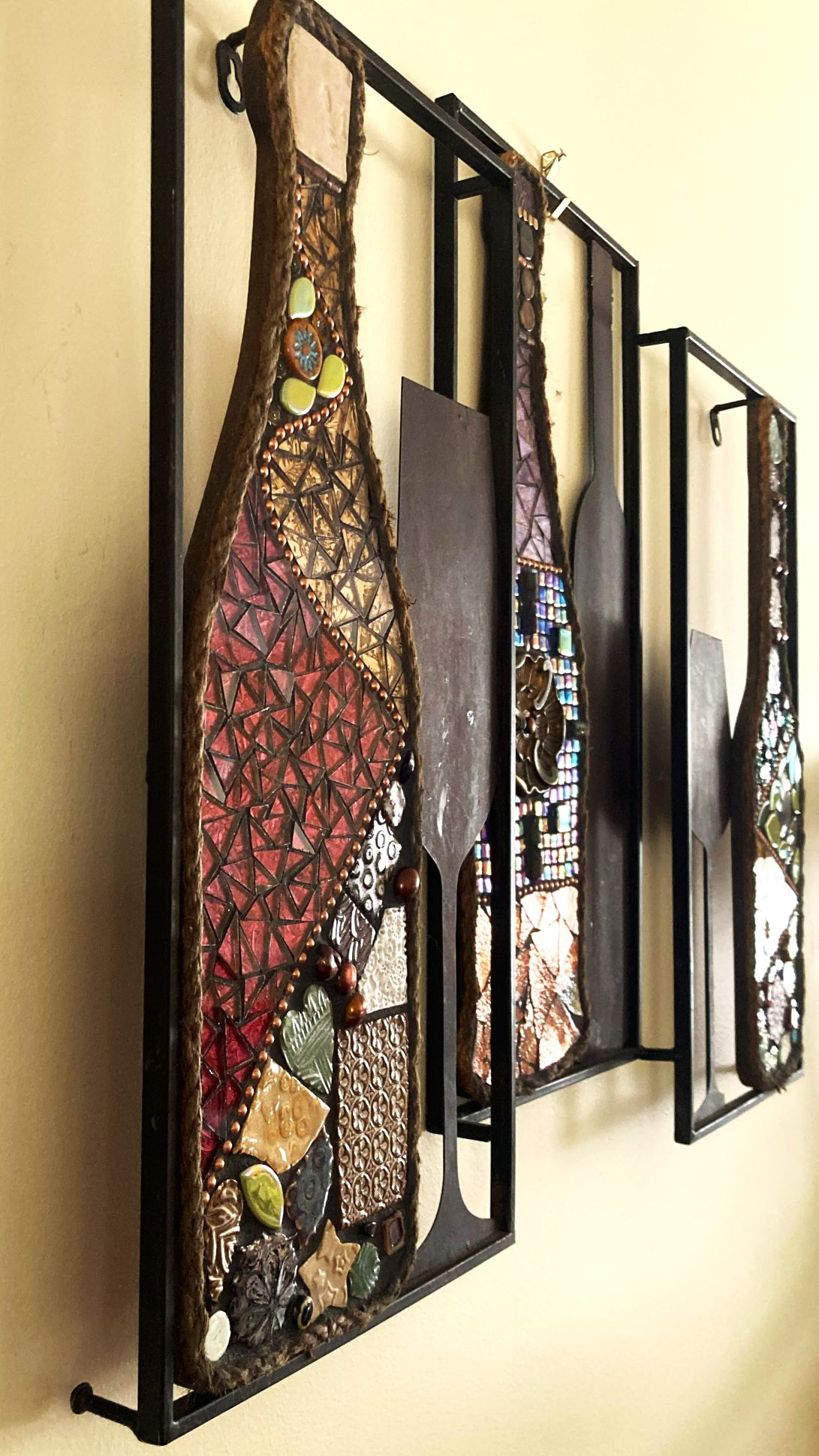 Wine Bottles Mosaic Wall Hanging picture
