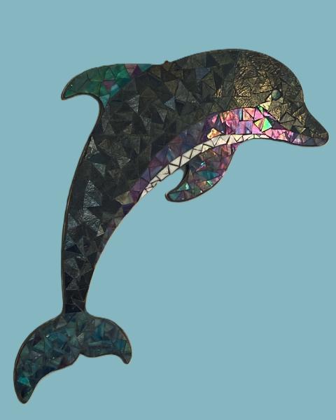 Stained Glass Mosaic Dolphin Wall Hanging