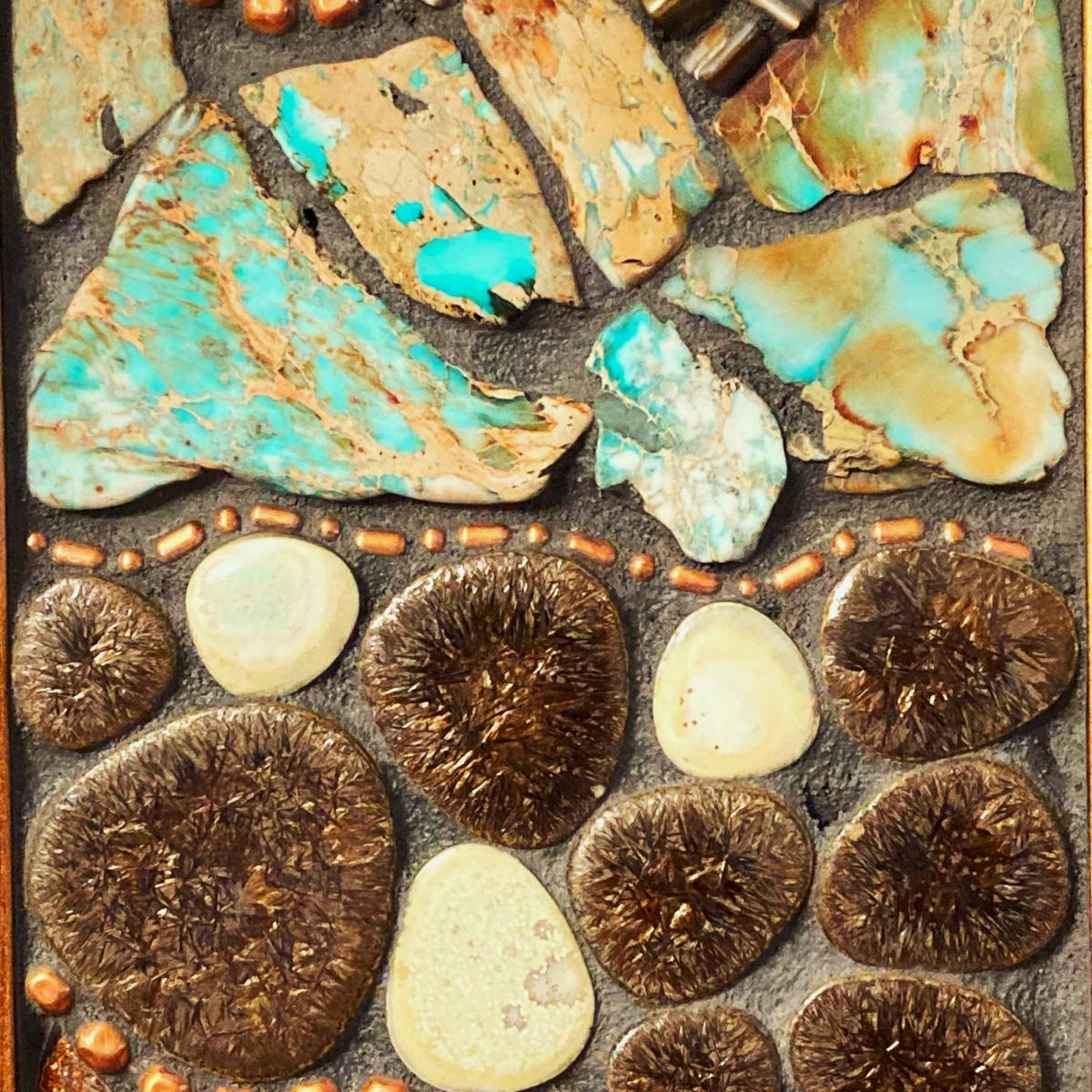 Iridescent Shell and Mixed Media Candle Sconce picture