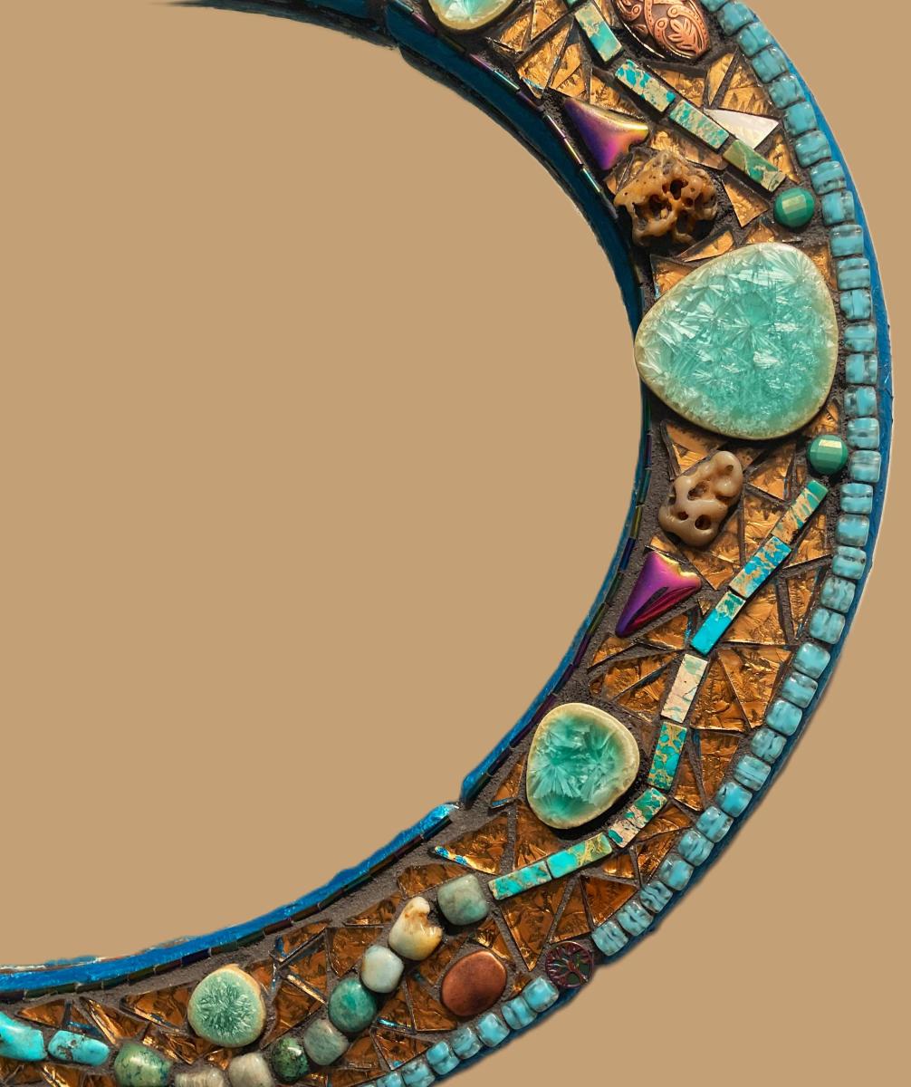 Turquoise and Bronze Coastal Mirror picture