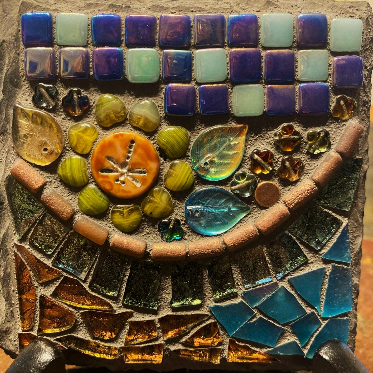 Slate Floral Mosaic Coaster Set picture