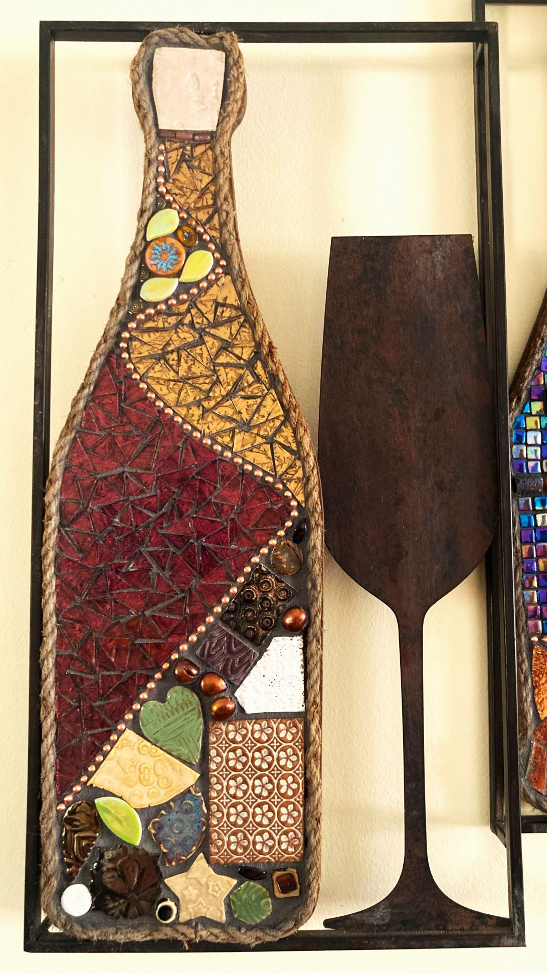 Wine Bottles Mosaic Wall Hanging picture