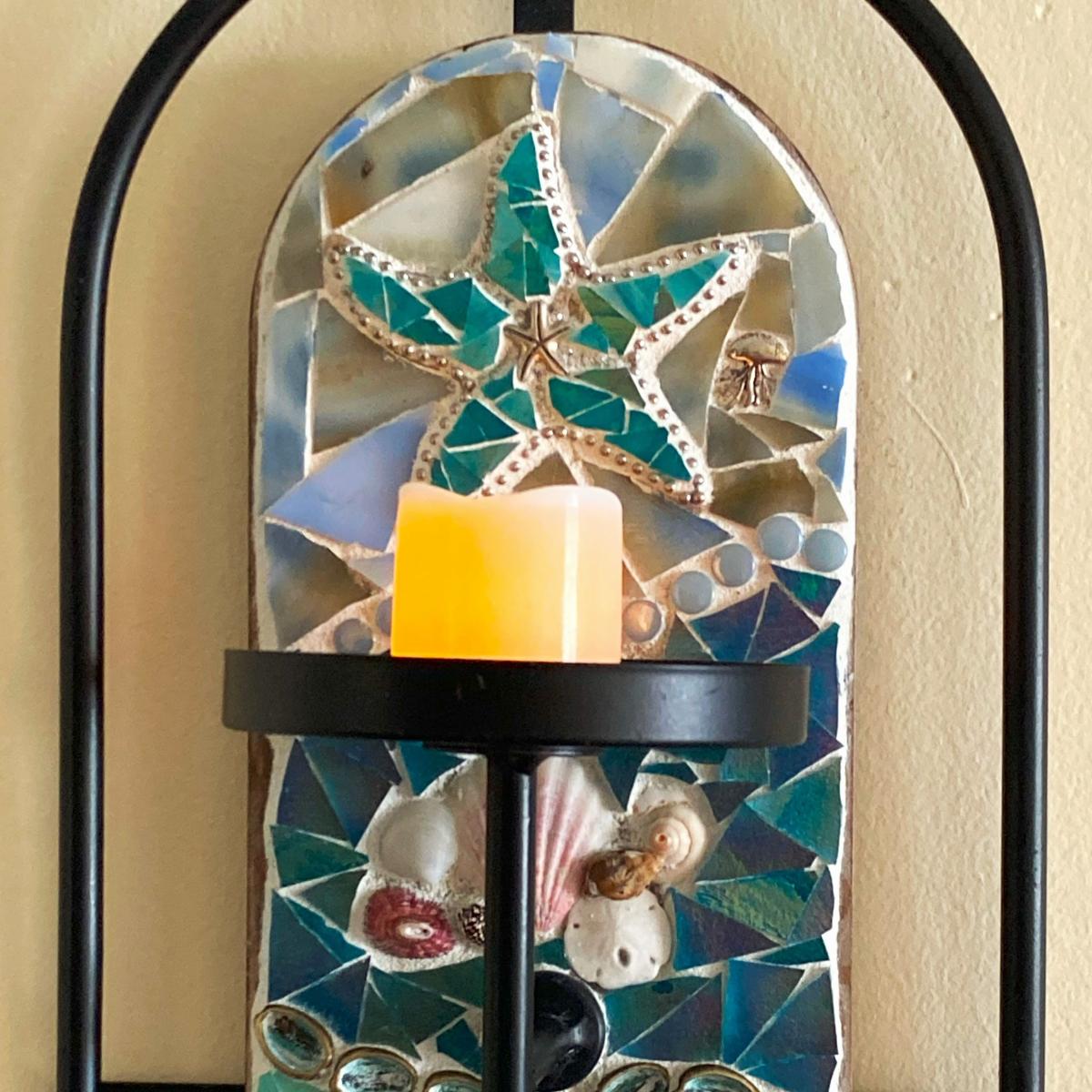 Pastel Seashell Candle Sconce picture