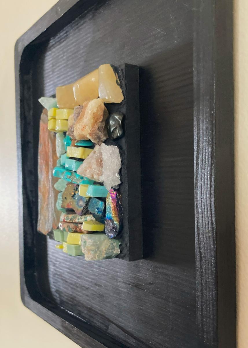 Slate and Semi-Precious Stone Mosaic Wall Panel picture