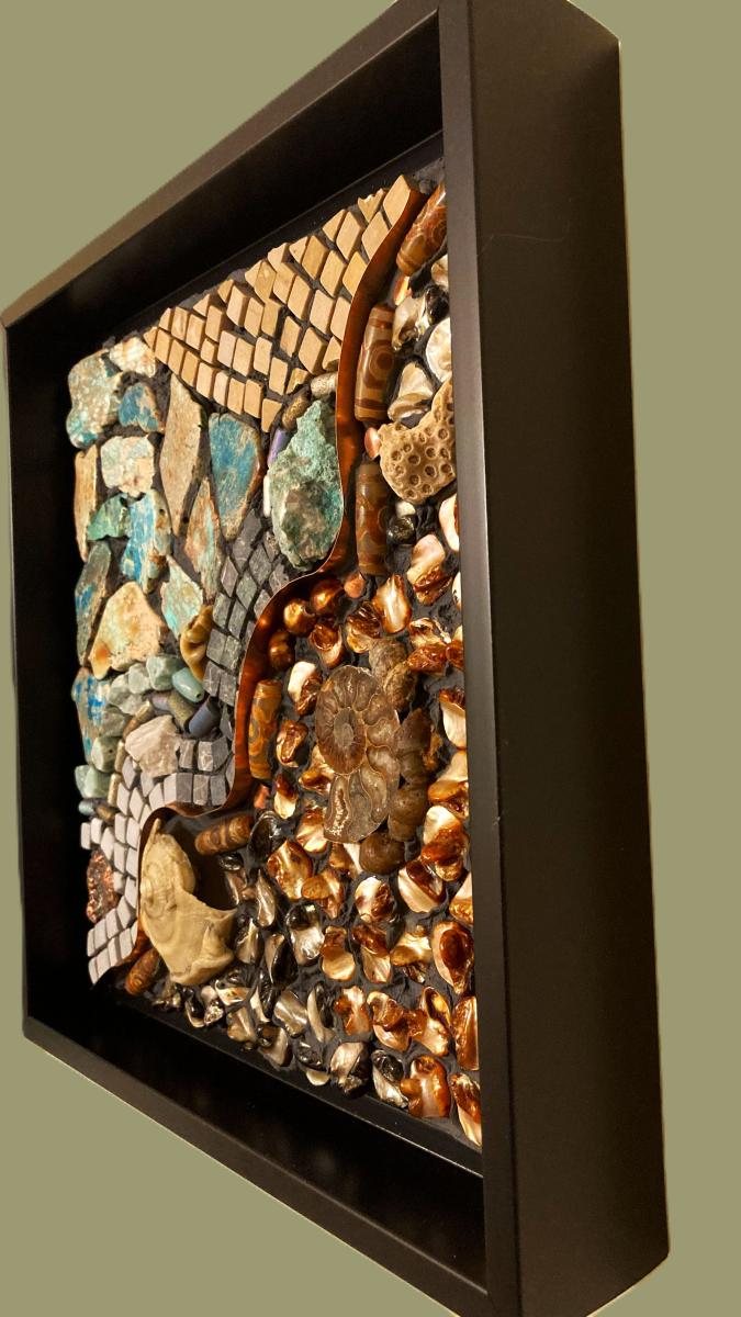 Rustic Coastal Mixed Media Mosaic Wall Panel picture