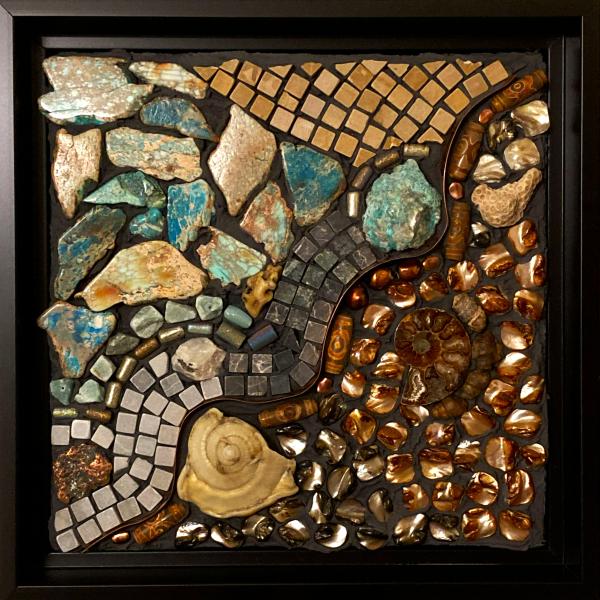 Rustic Coastal Mixed Media Mosaic Wall Panel