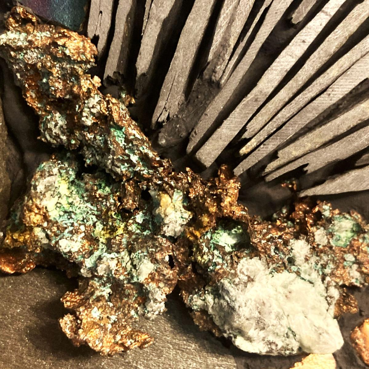 Copper, Slate and Septarian Mosaic Wall Panel picture