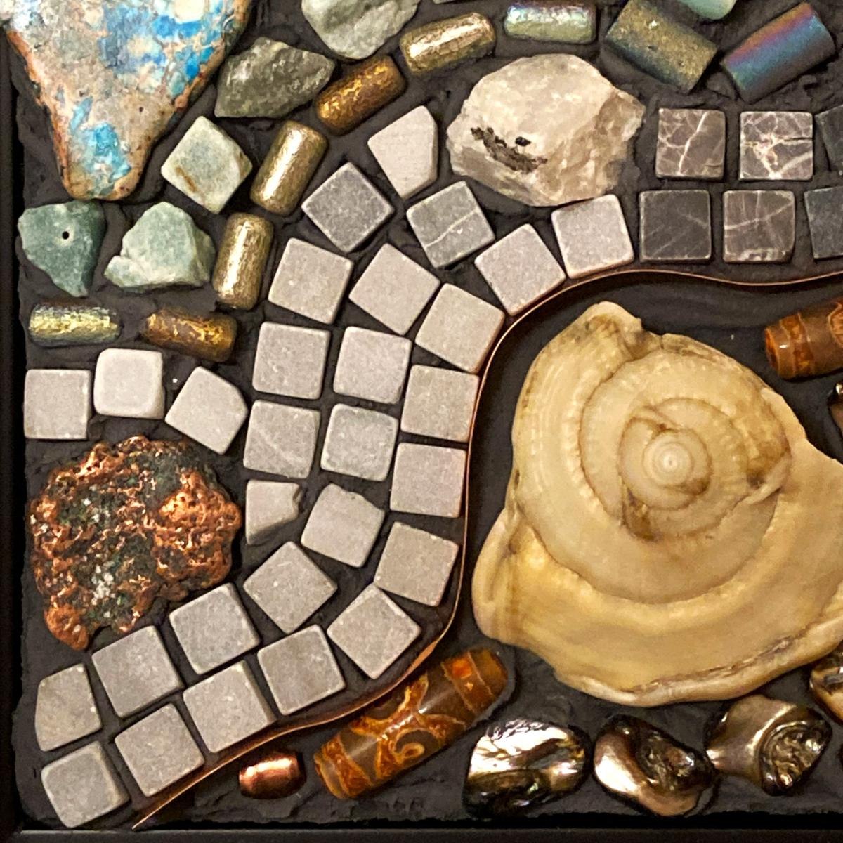 Rustic Coastal Mixed Media Mosaic Wall Panel picture