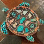 Mixed Media Mosaic Sea Turtle Plant Stand