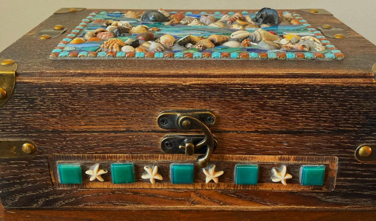 Seashell Mosaic Keepsake Box picture