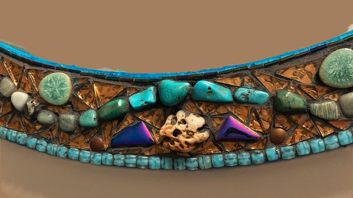 Turquoise and Bronze Coastal Mirror picture