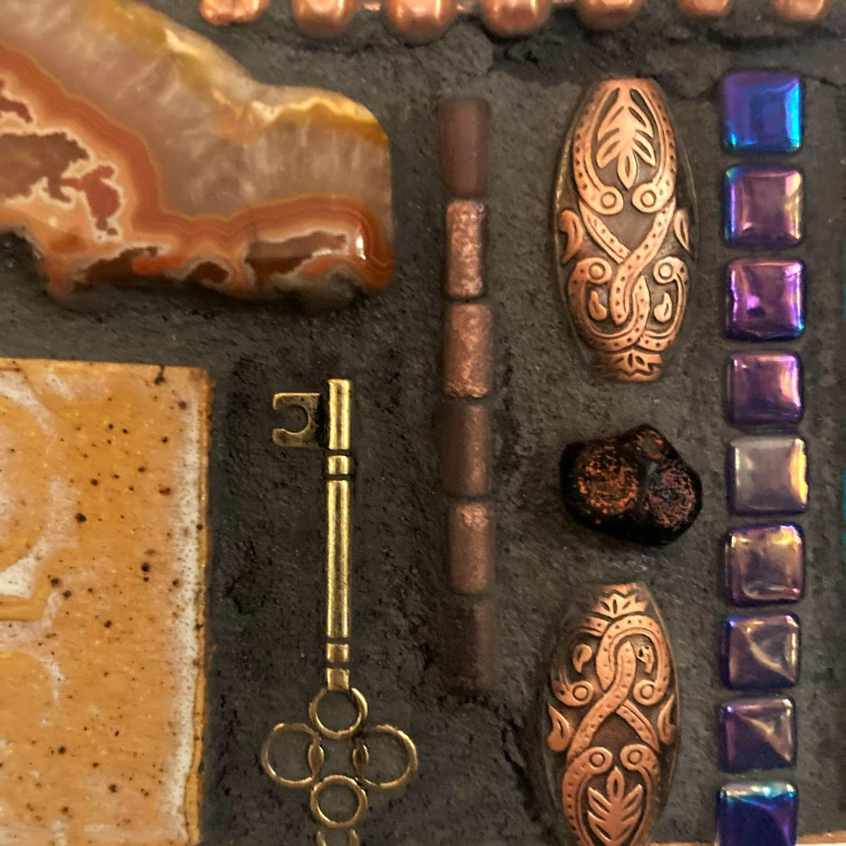 Bronze Mosaic Patchwork Mirror picture