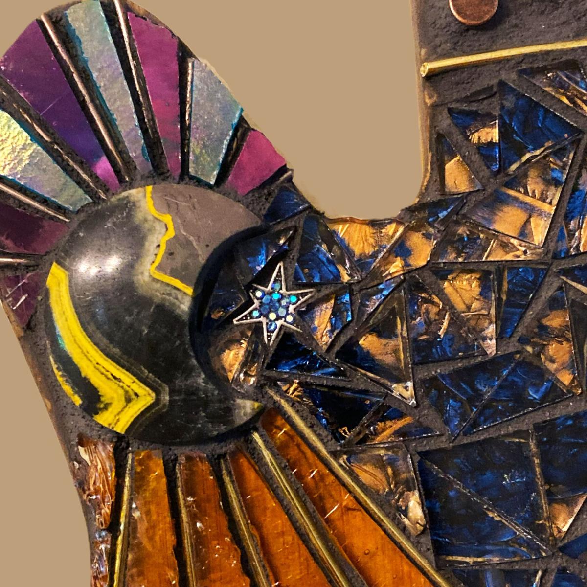 Here Comes the Sun Mosaic Guitar Wall Hanging picture