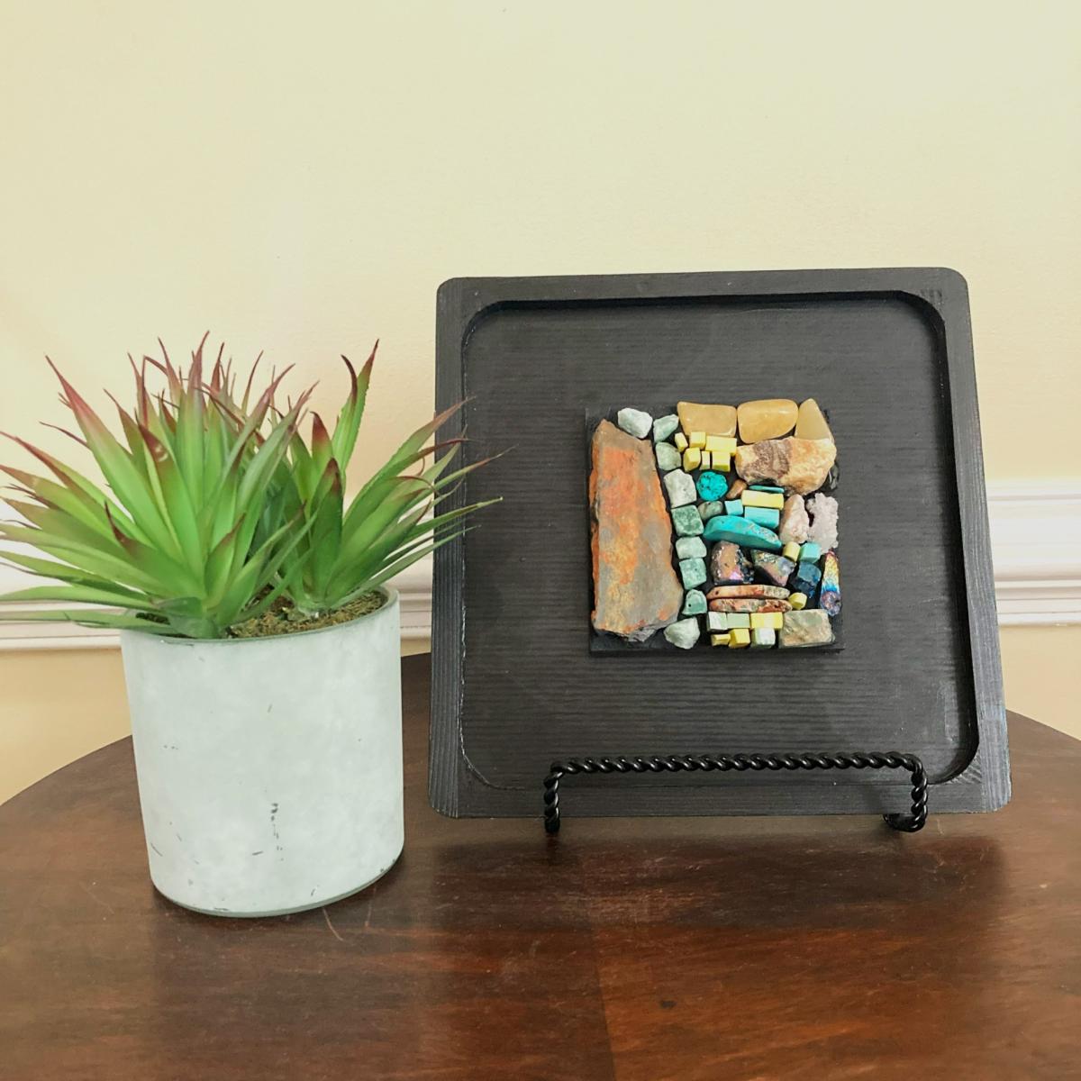 Slate and Semi-Precious Stone Mosaic Wall Panel picture
