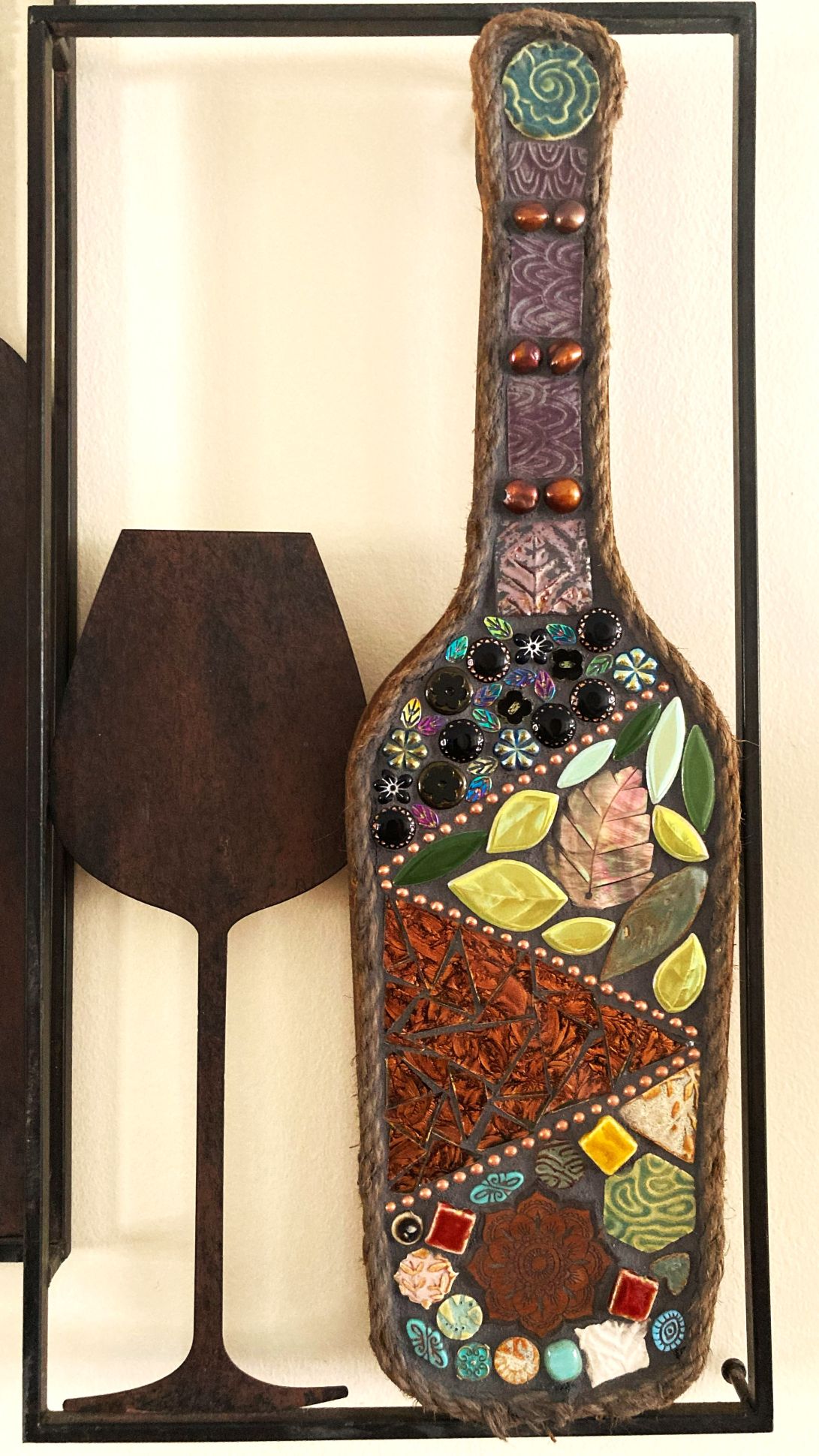 Wine Bottles Mosaic Wall Hanging picture