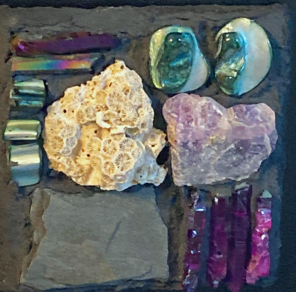Fluorite and Coral Coastal Mosaic Wall Panel picture