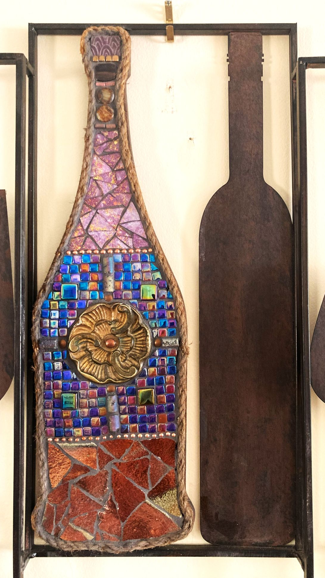 Wine Bottles Mosaic Wall Hanging picture