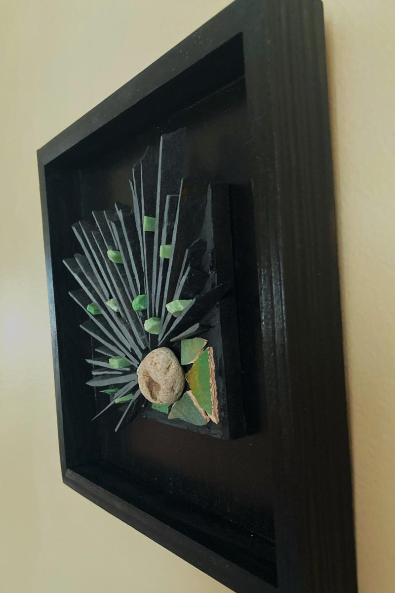 Slate and Pebble Mosaic Wall Panel picture