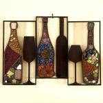 Wine Bottles Mosaic Wall Hanging