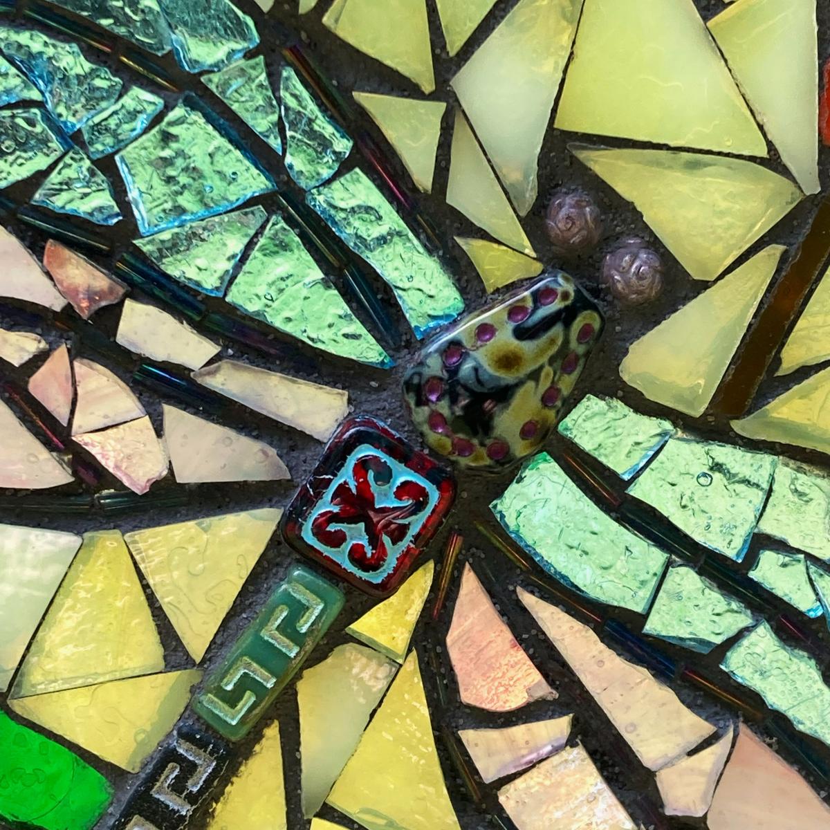 Dragonfly and Cat Tail Mosaic Suncatcher picture