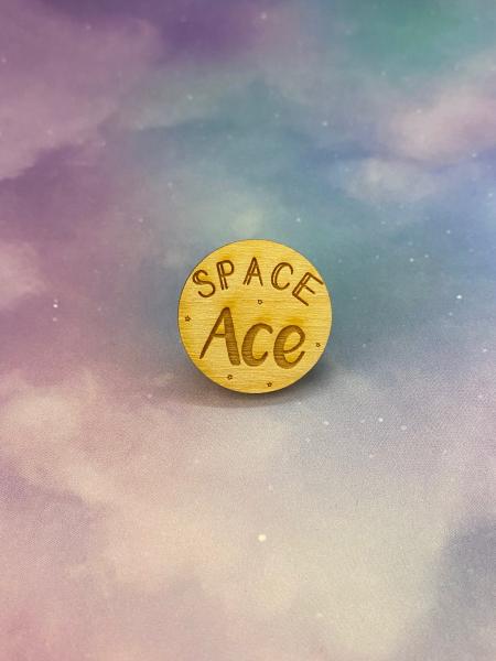 LGBTQ+ Wooden Pin- Space Ace picture