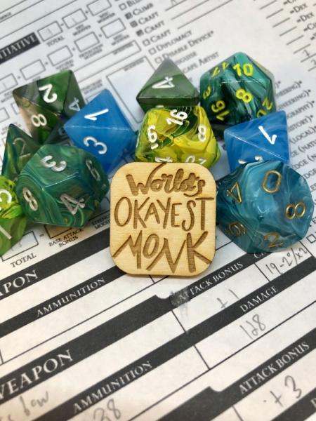 D&D Pin World's Okayest Monk Pin picture