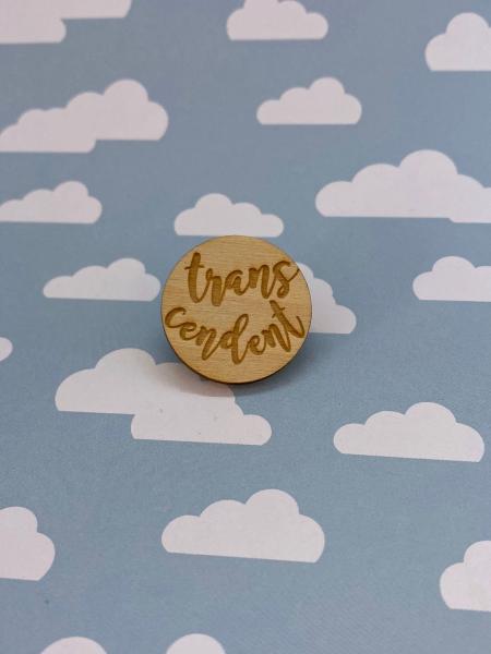 LGBTQ+ Wooden Pin- Trans-cendent picture