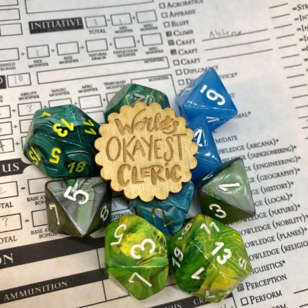 D&D Pin World's Okayest Cleric Pin picture