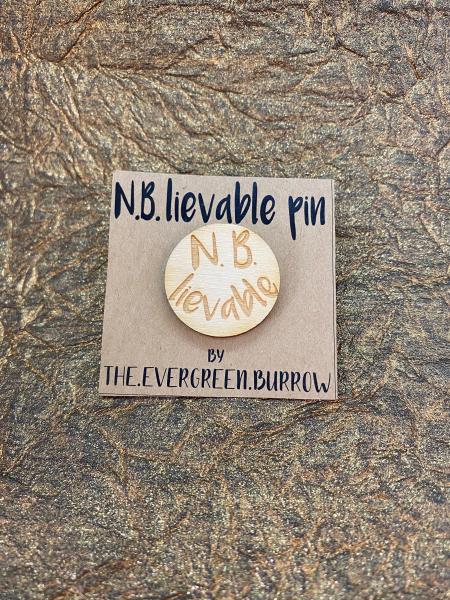 LGBTQ+ Wooden Pin- N.B. Lievable picture